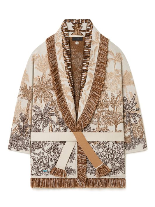 Alanui Jungle Toile De Jouy Cardigan Chalk-Almond LWHB064R25KNI009