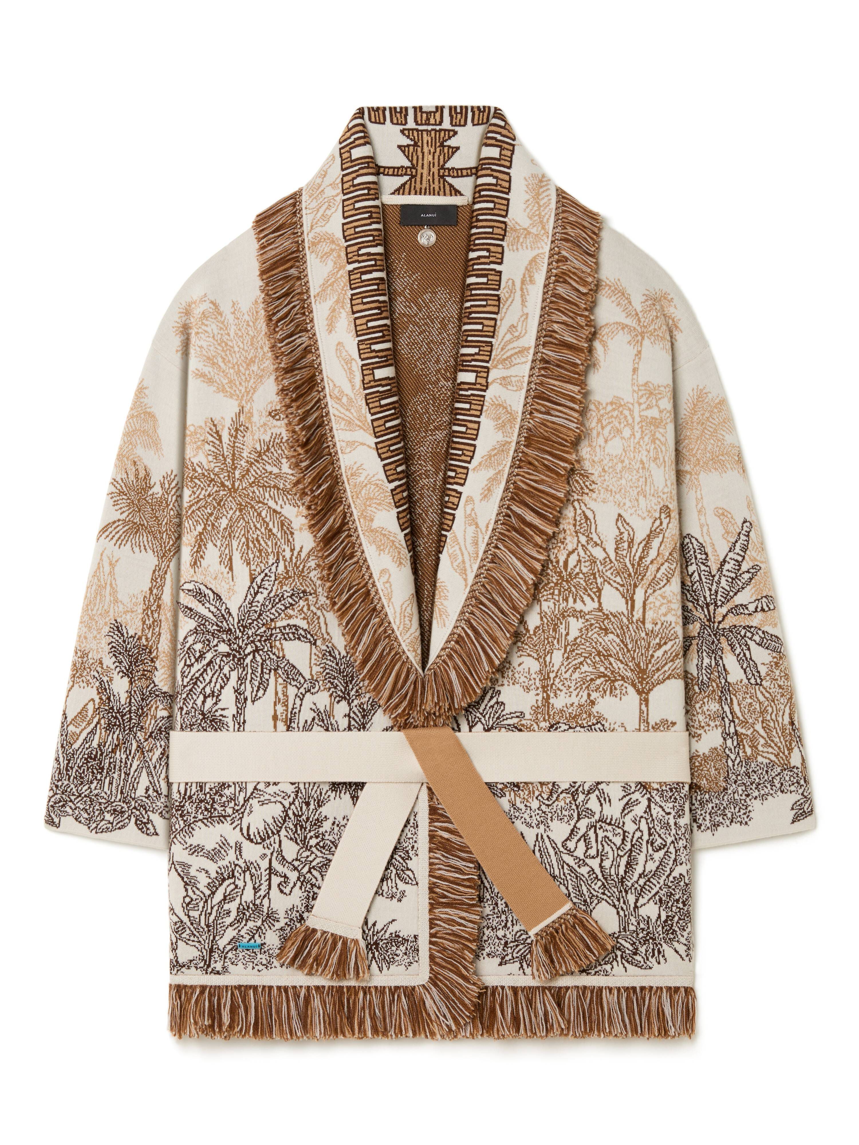 Alanui Jungle Toile De Jouy Cardigan Chalk-Almond LWHB064R25KNI009