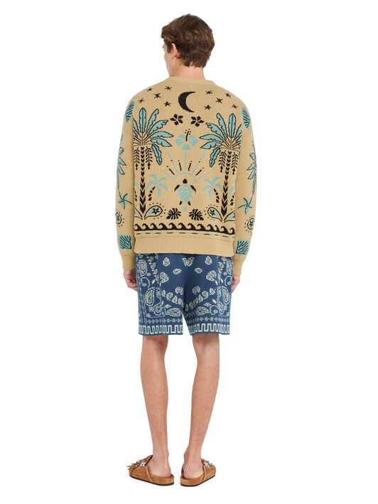 Alanui Echoes Of The Island Sweater Sand-Parrot LMHE033R26KNI002 Alanui Echoes Of The Island Sweater Sand-Parrot LMHE033R26KNI002