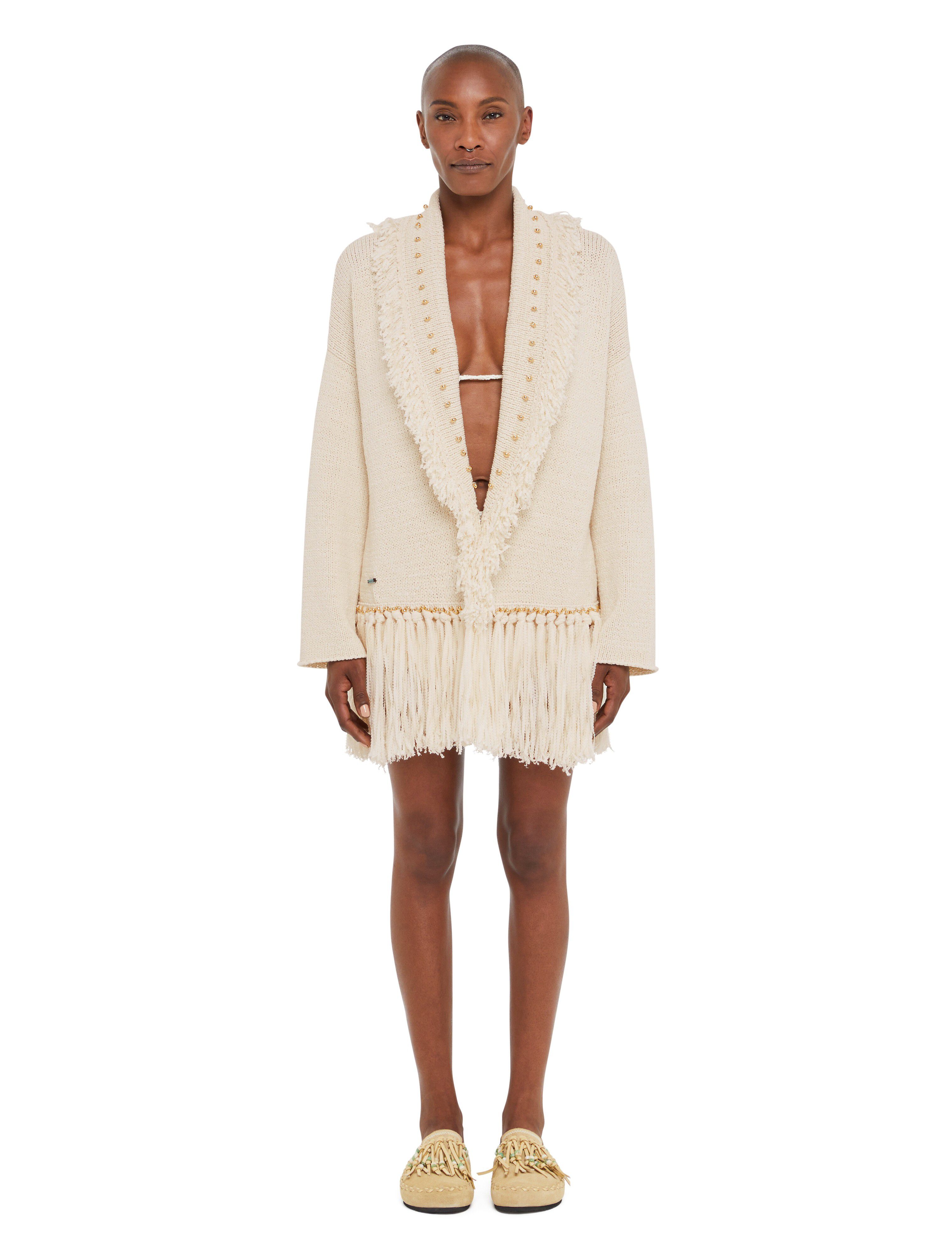 Alanui Cape Jasmine Cardigan Chalk LWHB064R25KNI00H