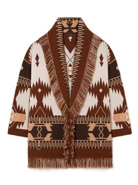 Alanui Icon Jacquard Cardigan Chalk-Pecan