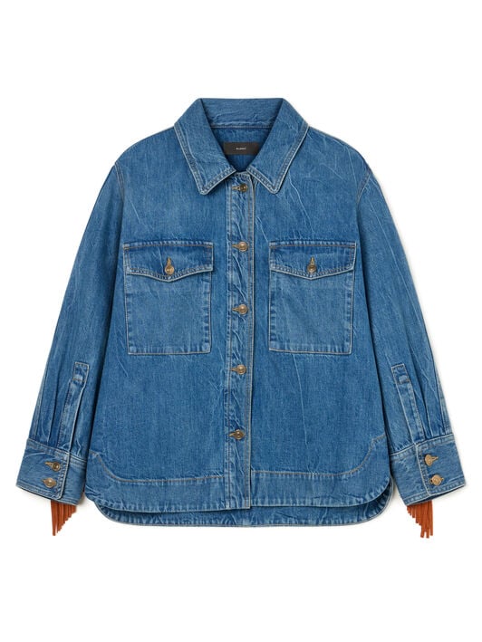 Alanui Golden Dusk Denim Overshirt Medium Wash Denim LWYD004R26DEN001