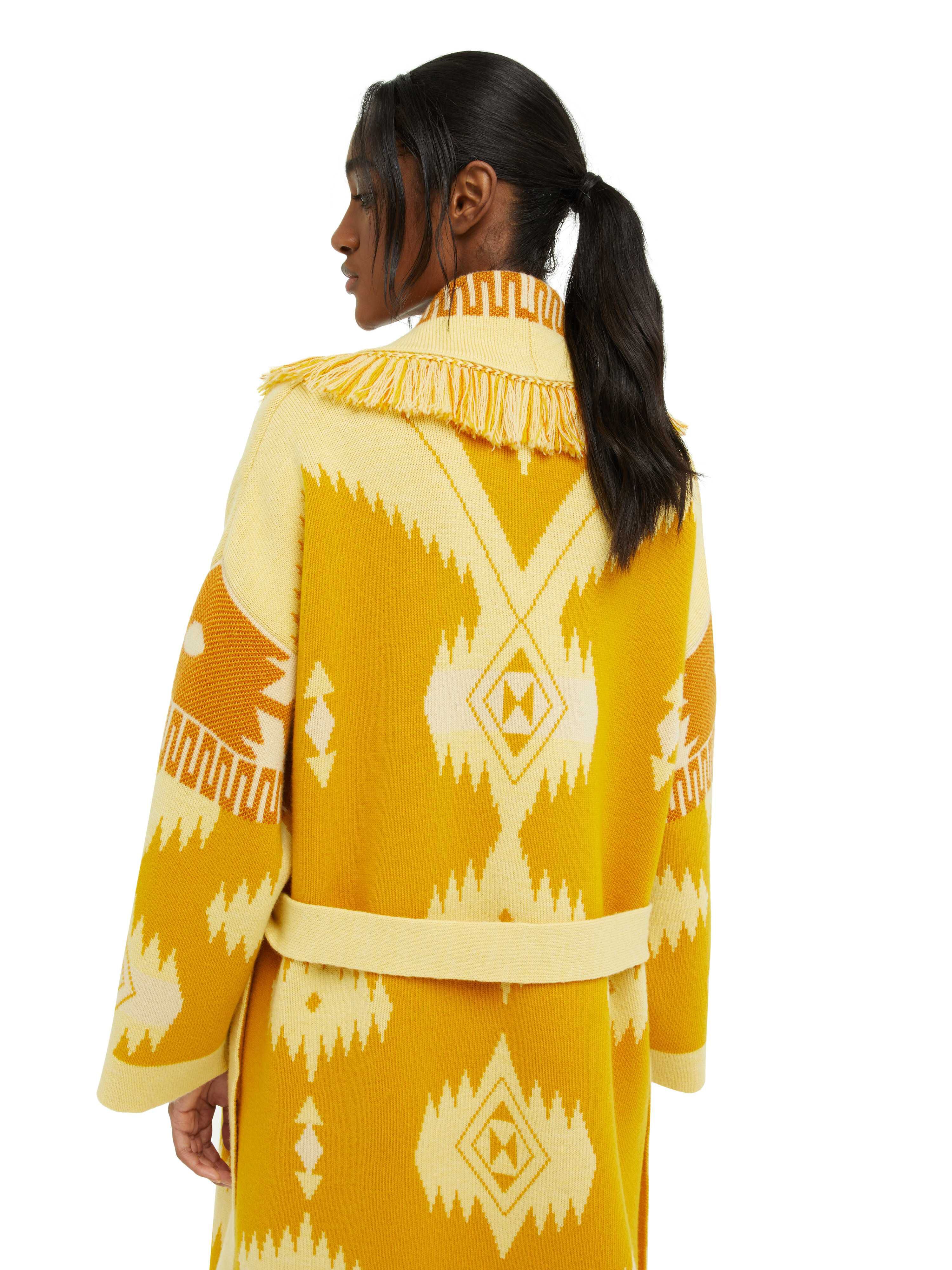 Alanui Icon Jacquard Coat Curcuma-Gold LWHQ003R24KNI001