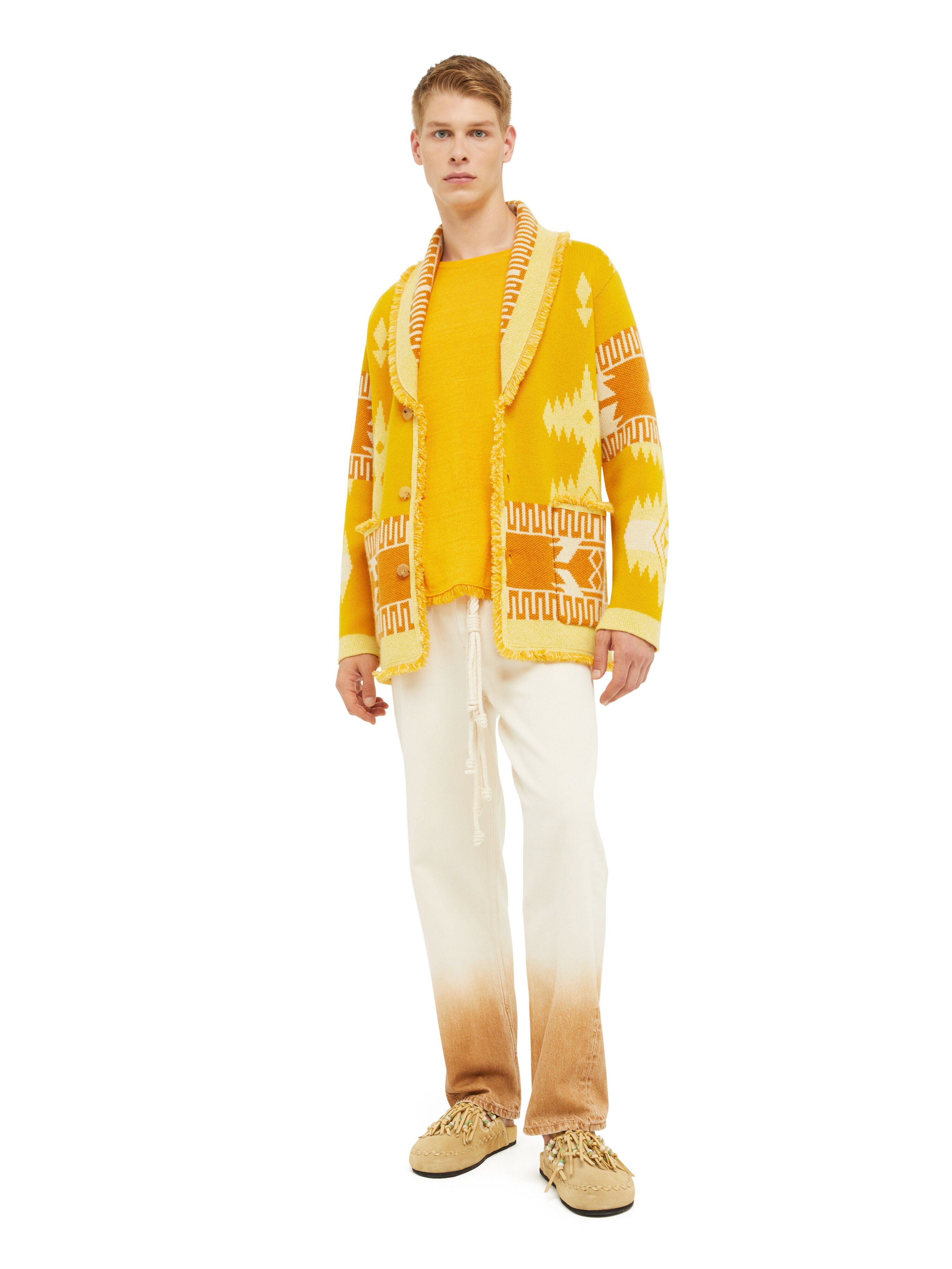 Alanui Icon Jacquard Cardigan Curcuma-Gold LMHB038R24KNI001