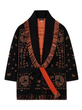 Alanui Bandana Jacquard Cardigan Black-Furnace
