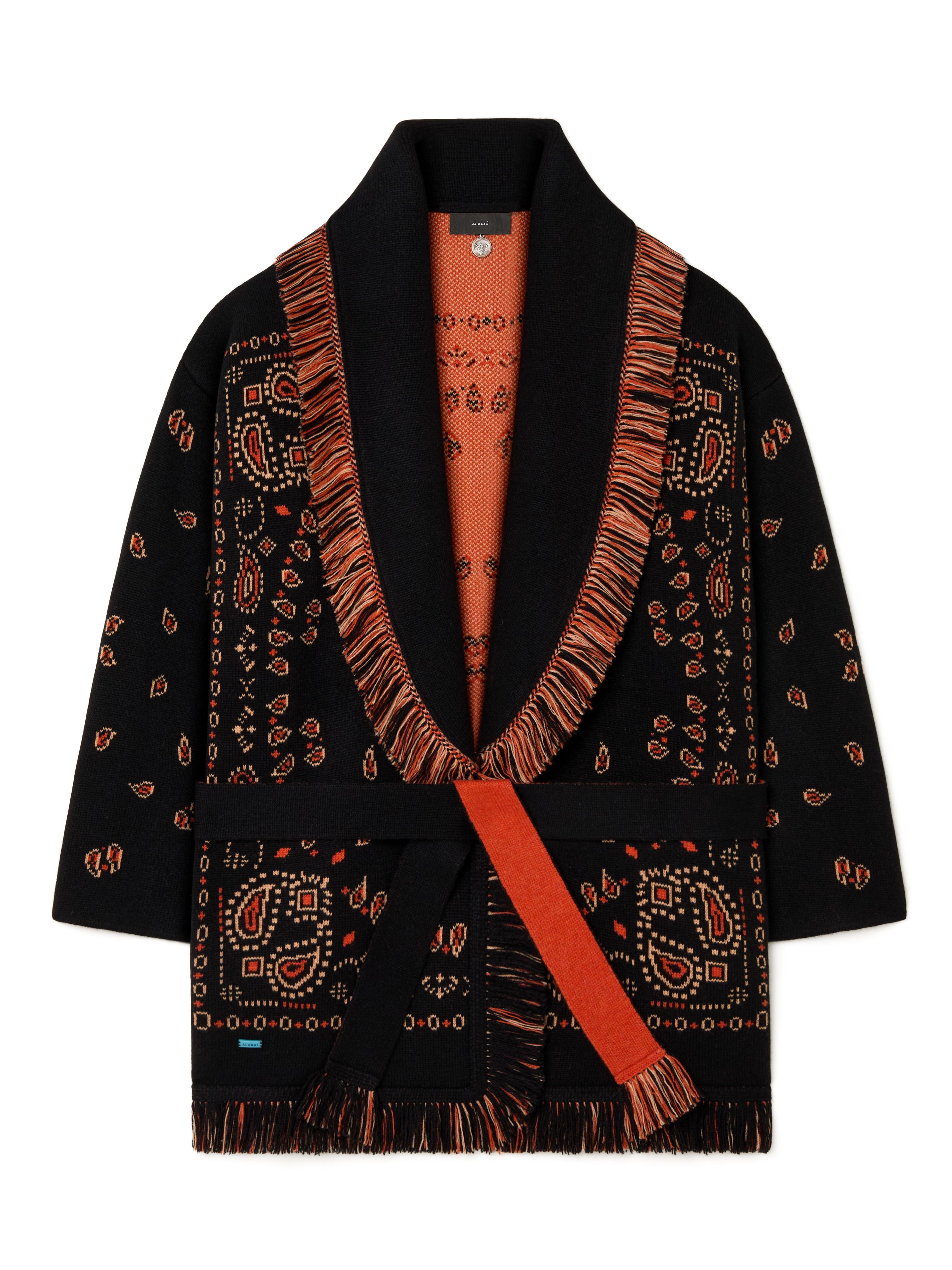 Alanui Bandana Jacquard Cardigan Black-Furnace LWHB064R25KNI001