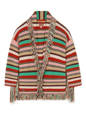 Alanui Sunny Stripes Cardigan Black-Multicolor LWHB064R25KNI00B