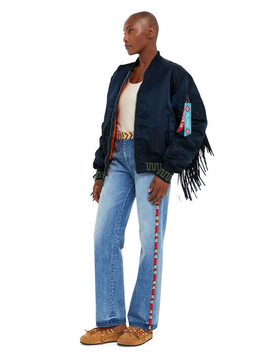 Alanui Alanui X Alpha Industries Bomber Replica Blue LWEH001R25FAB001