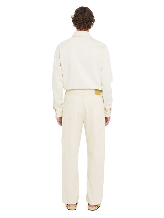 Alanui Raw Cargo Denim Pants White Raw Denim LMYB001R25DEN001
