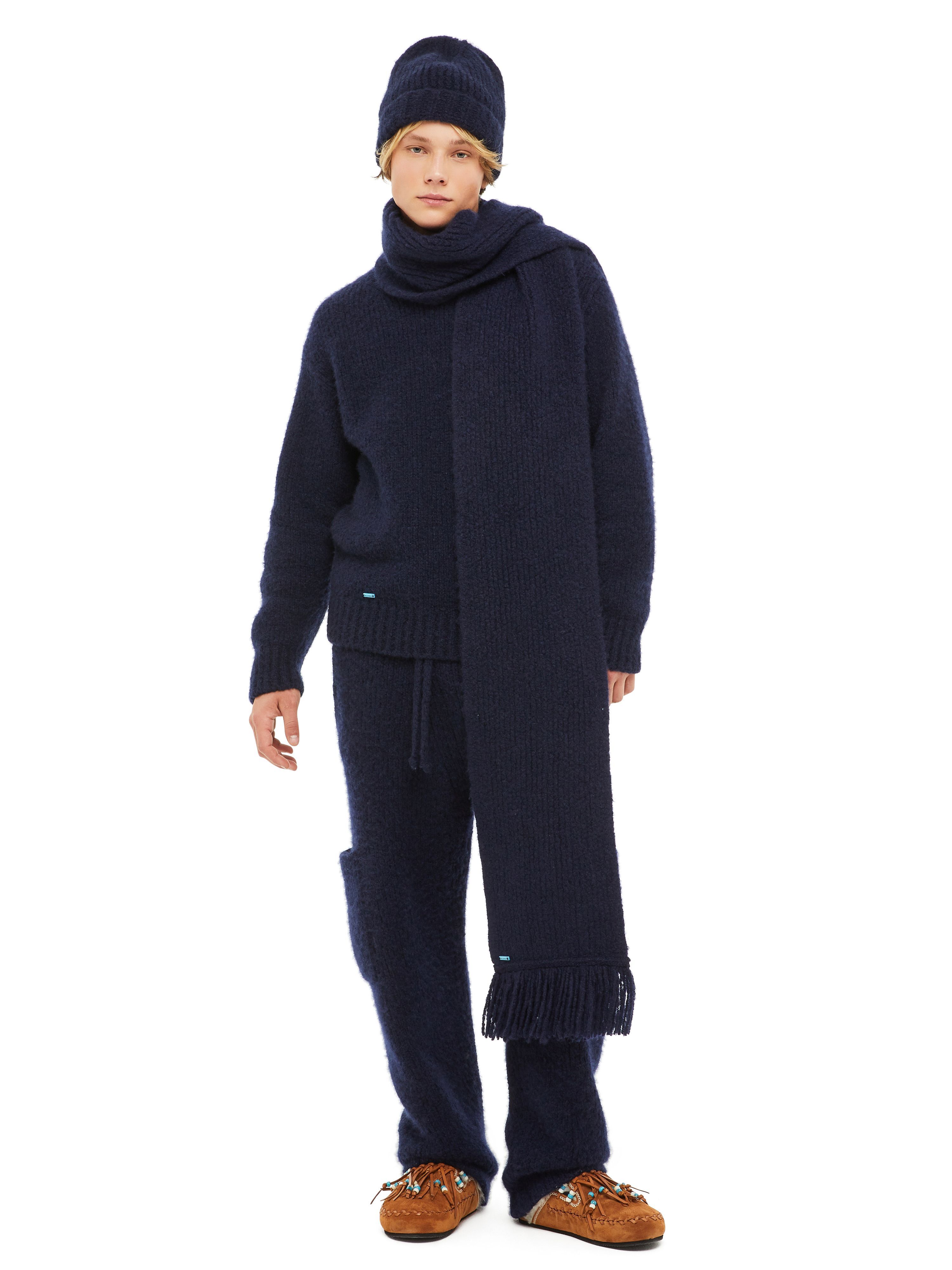 Alanui "A"Finest Scarf Midnight Blue LMMA005F23KNI001