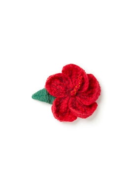 Alanui Hibiscus Embroidered Brooch Ruby LWRR005E25KNI001