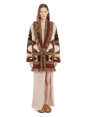 Alanui Icon Jacquard Cardigan Chalk-Pecan