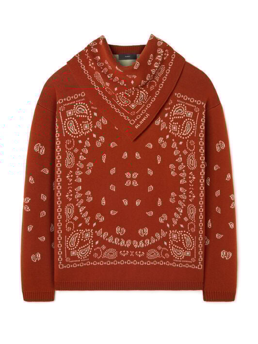 Alanui Bandana Jacquard Sweater Harissa-New Sage LWHE075R26KNI001