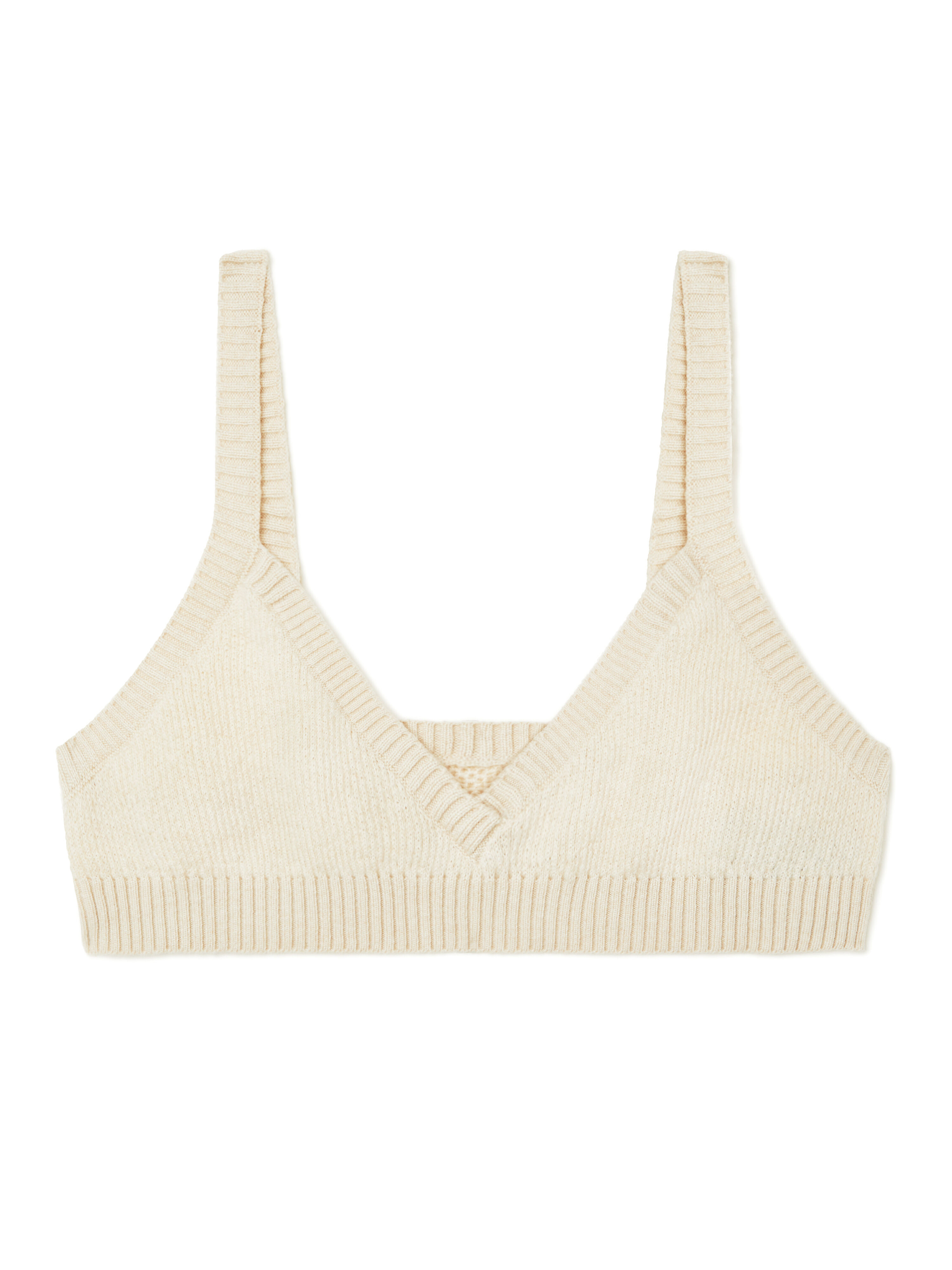 Alanui Cashmere Bralette White LWHR005E25KNI002