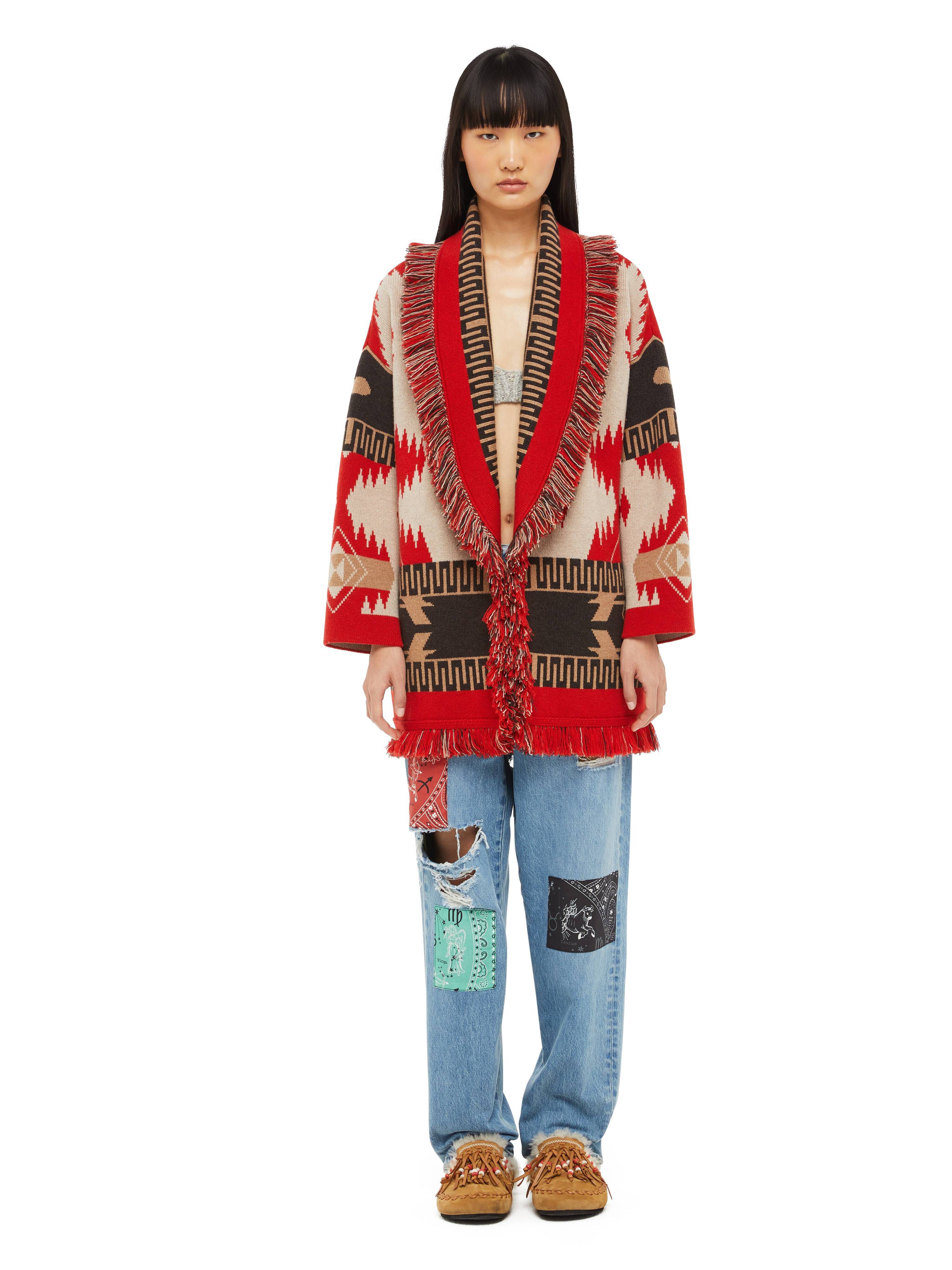 Alanui Icon Jacquard Cardigan Sand Fire LWHB064F23KNI001