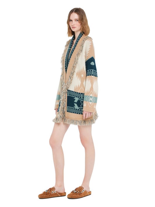 Alanui Icon Jacquard Cardigan Chalk-Sand LWHB064R26KNI026