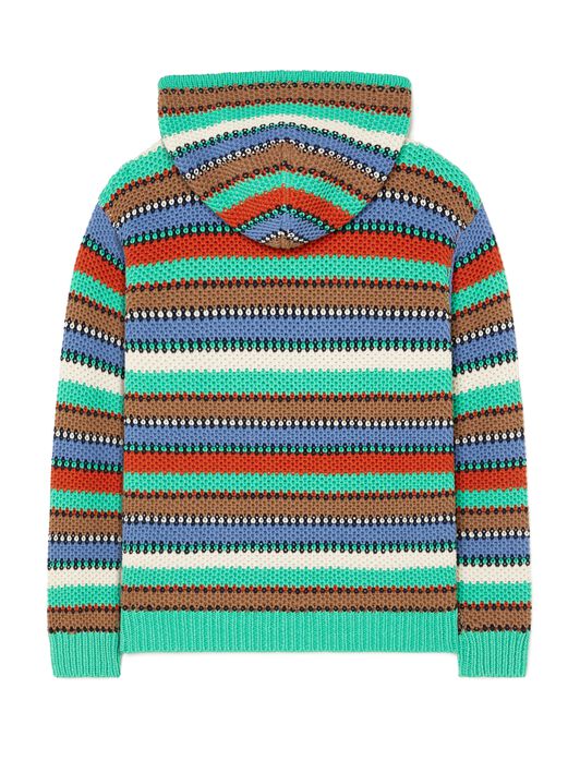 Alanui Sunny Stripes Hoodie Turquoise-Multicolor LMHU003R25KNI001