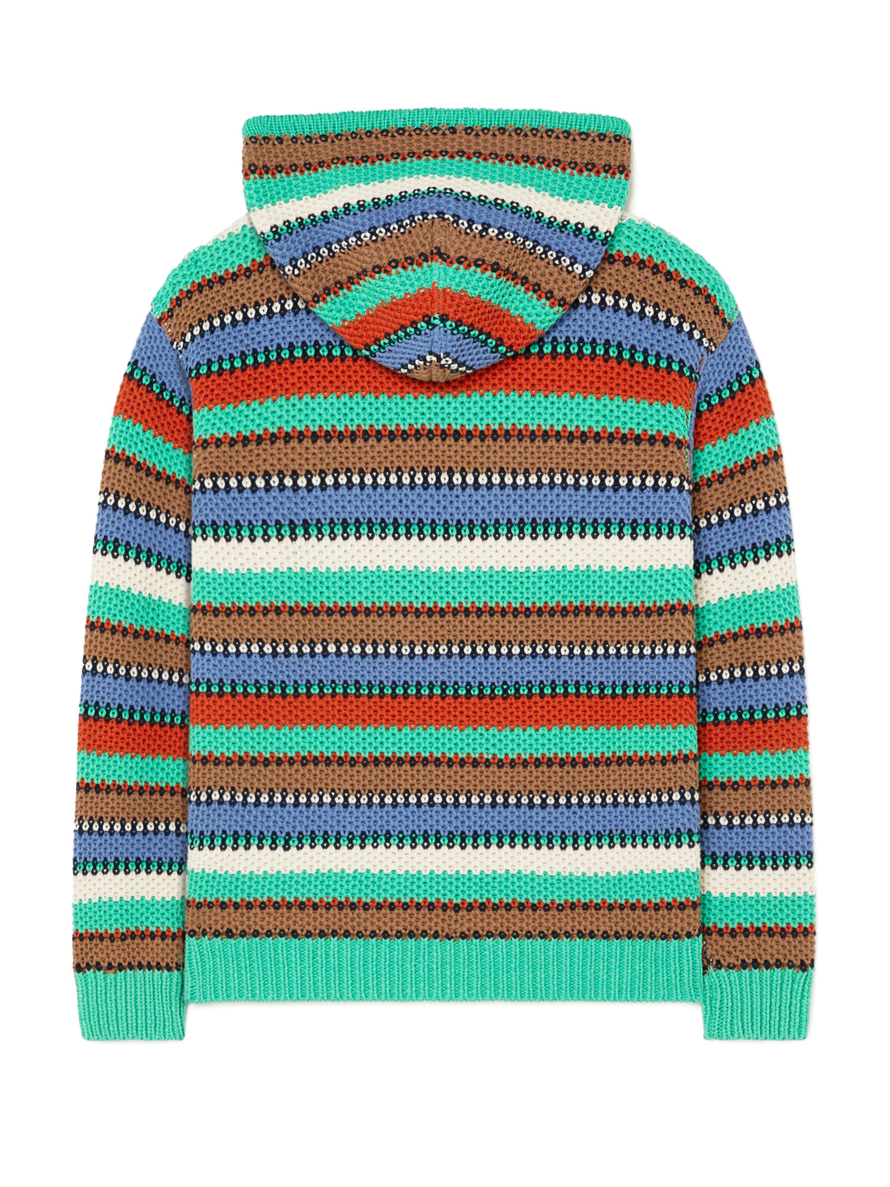 Alanui Sunny Stripes Hoodie Turquoise-Multicolor LMHU003R25KNI001