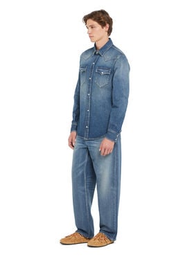 Alanui Medium Wash Denim Shirt Medium Wash Blue Denim