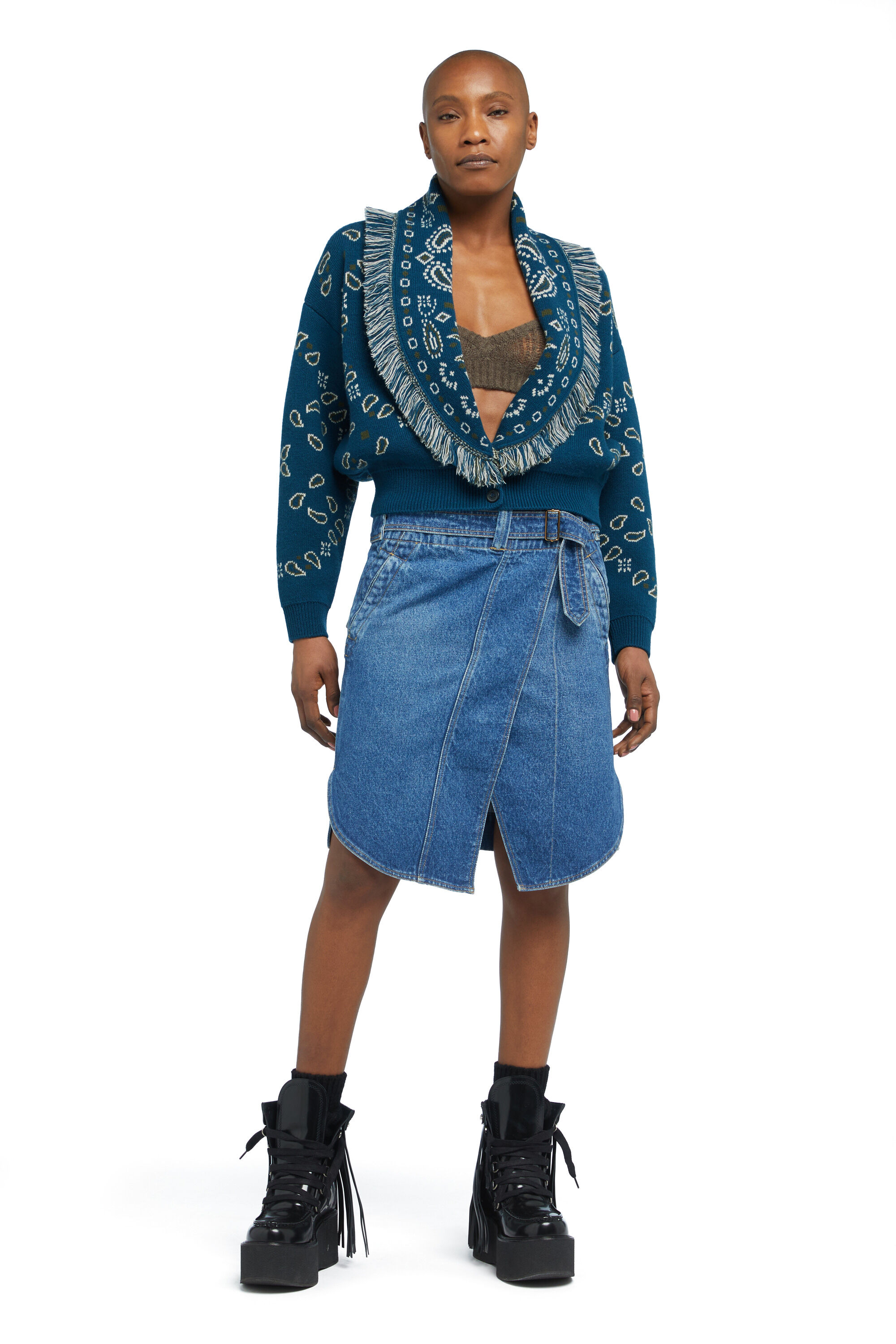 Alanui Bandana Jacquard Cardi-Bomber Arbour-Multicolor LWHB026E25KNI001