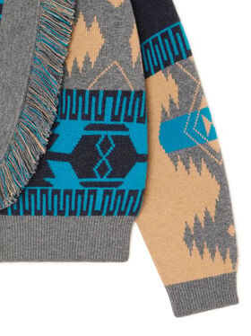Alanui Icon Jacquard Cardi-Bomber Camel-Iron