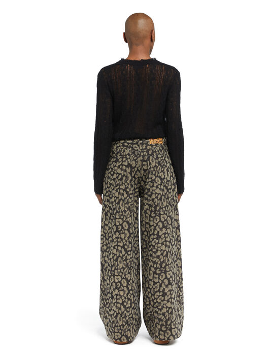 Alanui Seattle Jungle Wide Leg Denim Pants Ardesia-Dark Dust LWYB003E25DEN001