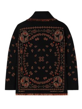 Alanui Bandana Jacquard Cardigan Black-Furnace