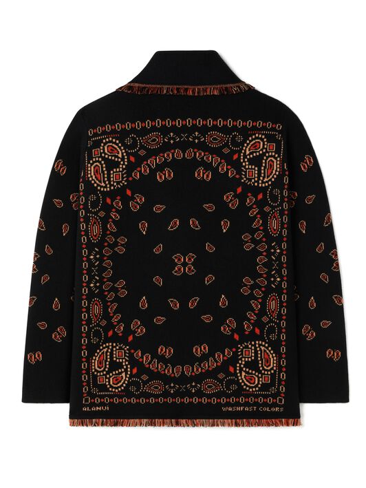 Alanui Bandana Jacquard Cardigan Black-Furnace LMHB039R25KNI001