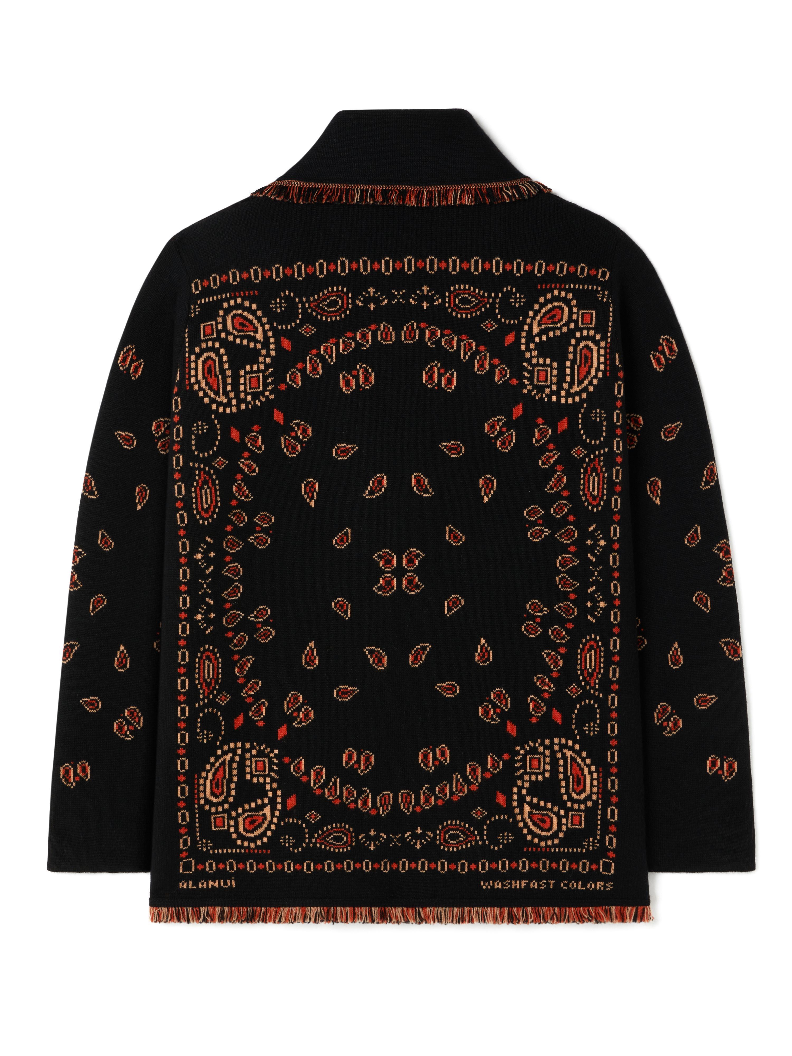 Alanui Bandana Jacquard Cardigan Black-Furnace LMHB039R25KNI001