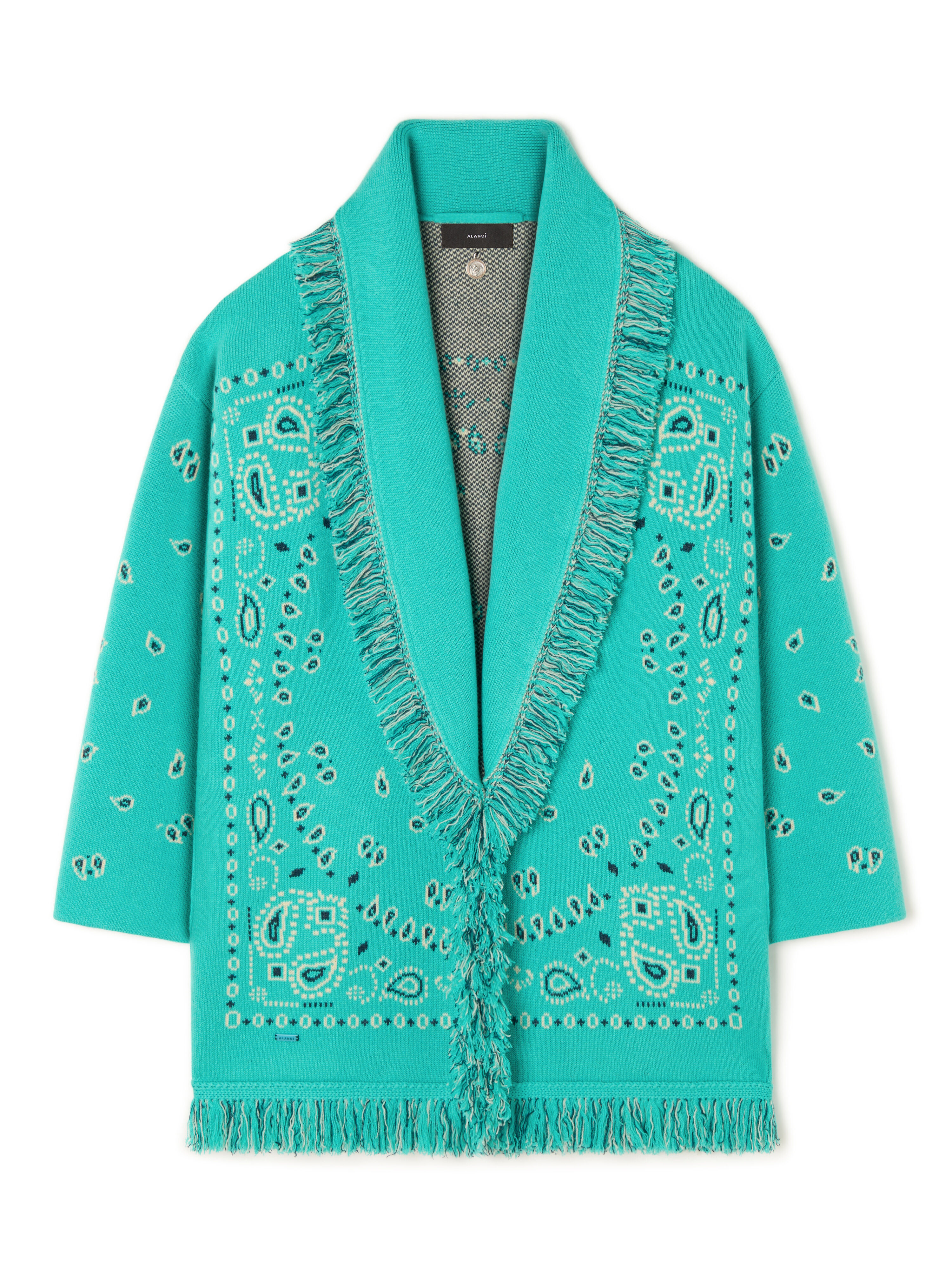 Bandana Jacquard Cardigan in Reef-Deep Blue for Women | Alanui®