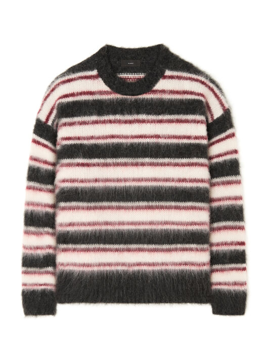 Alanui Grunge Stripes Sweater Charcoal-Ruby LWHE068E25KNI003