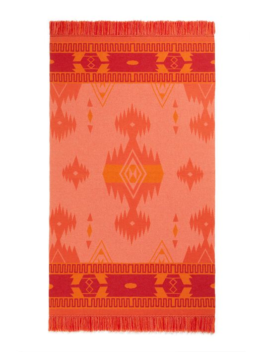 Alanui Icon Jacquard Blanket Papaya-Sunset Orange LWRO002R24KNI001