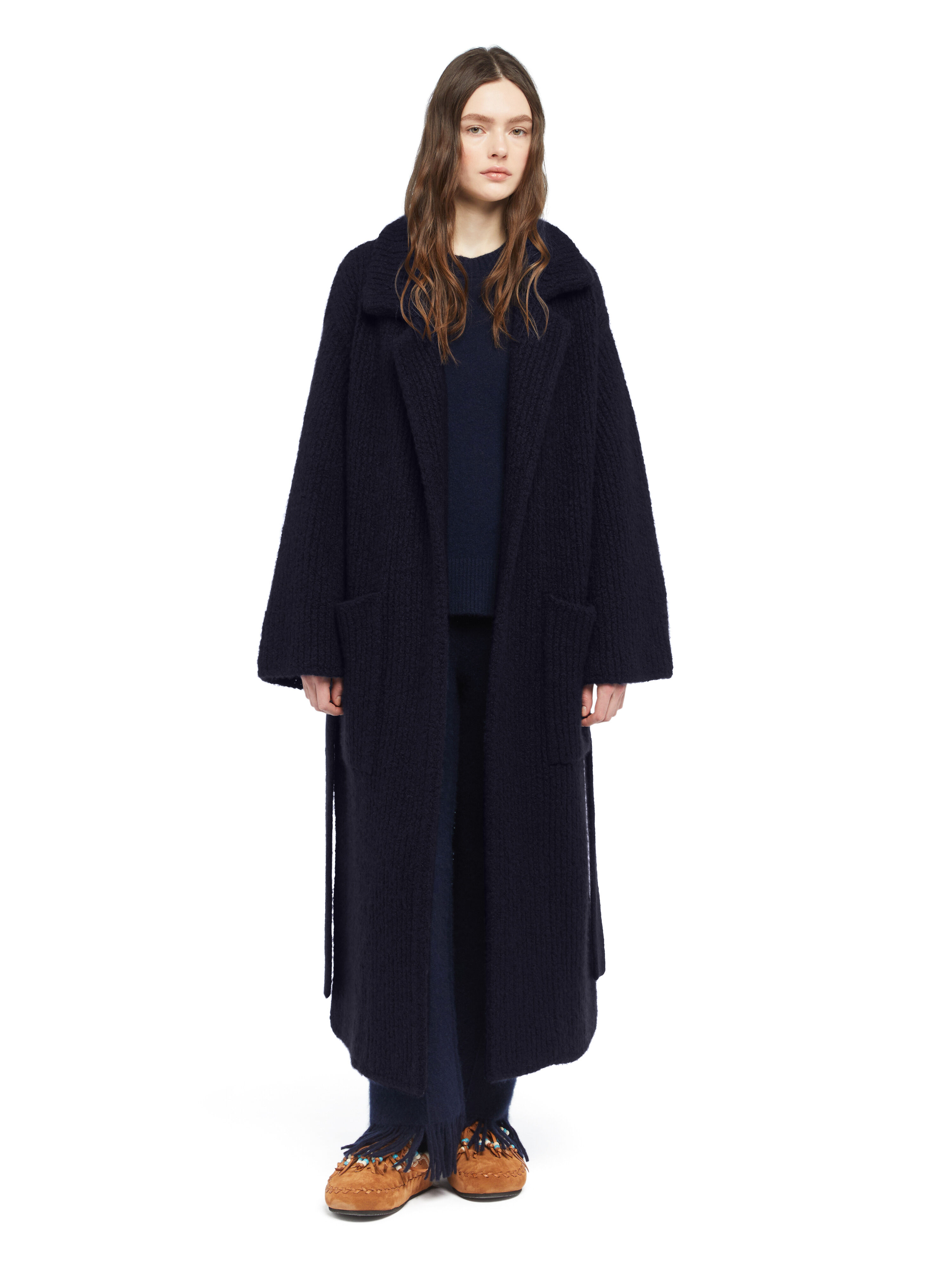 Alanui Alanui Finest Coat Midnight Blue LWHQ013E25KNI001