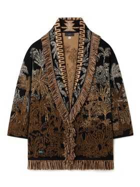 Alanui Jungle Toile De Jouy Cardigan Black-Multicolor LWHB064R25KNI00B