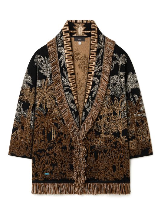 Alanui Jungle Toile De Jouy Cardigan Black-Pecan LWHB064R25KNI009