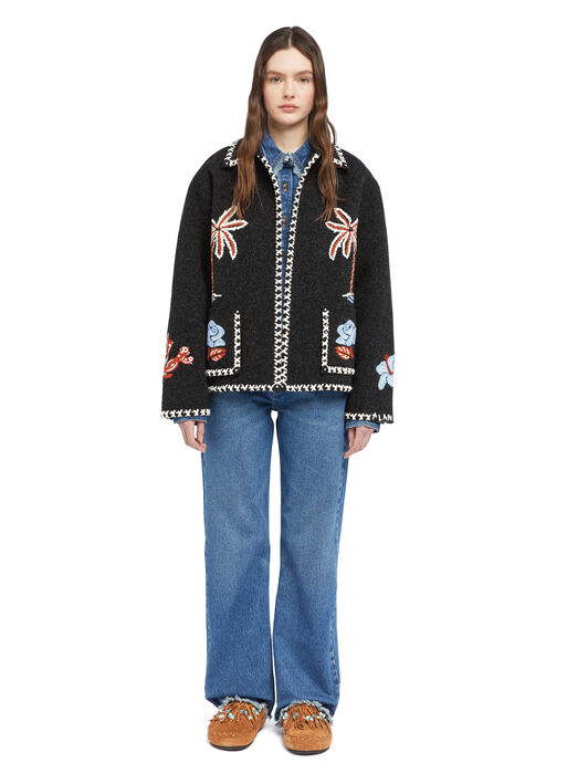 Alanui Remember Me Jacket Charcoal-Multicolor LWHQ01BE25KNI002