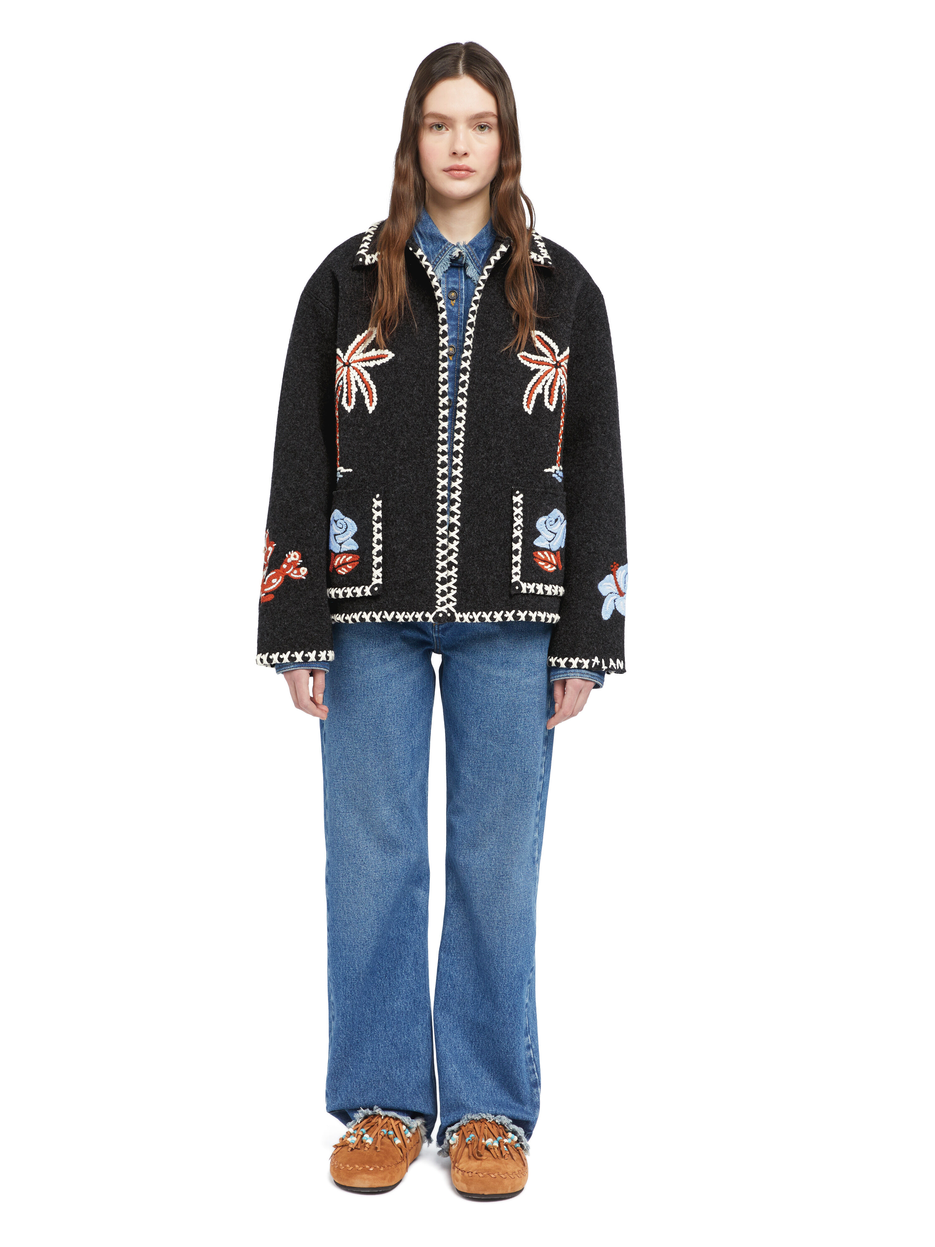 Alanui Remember Me Jacket Charcoal-Multicolor LWHQ01BE25KNI002