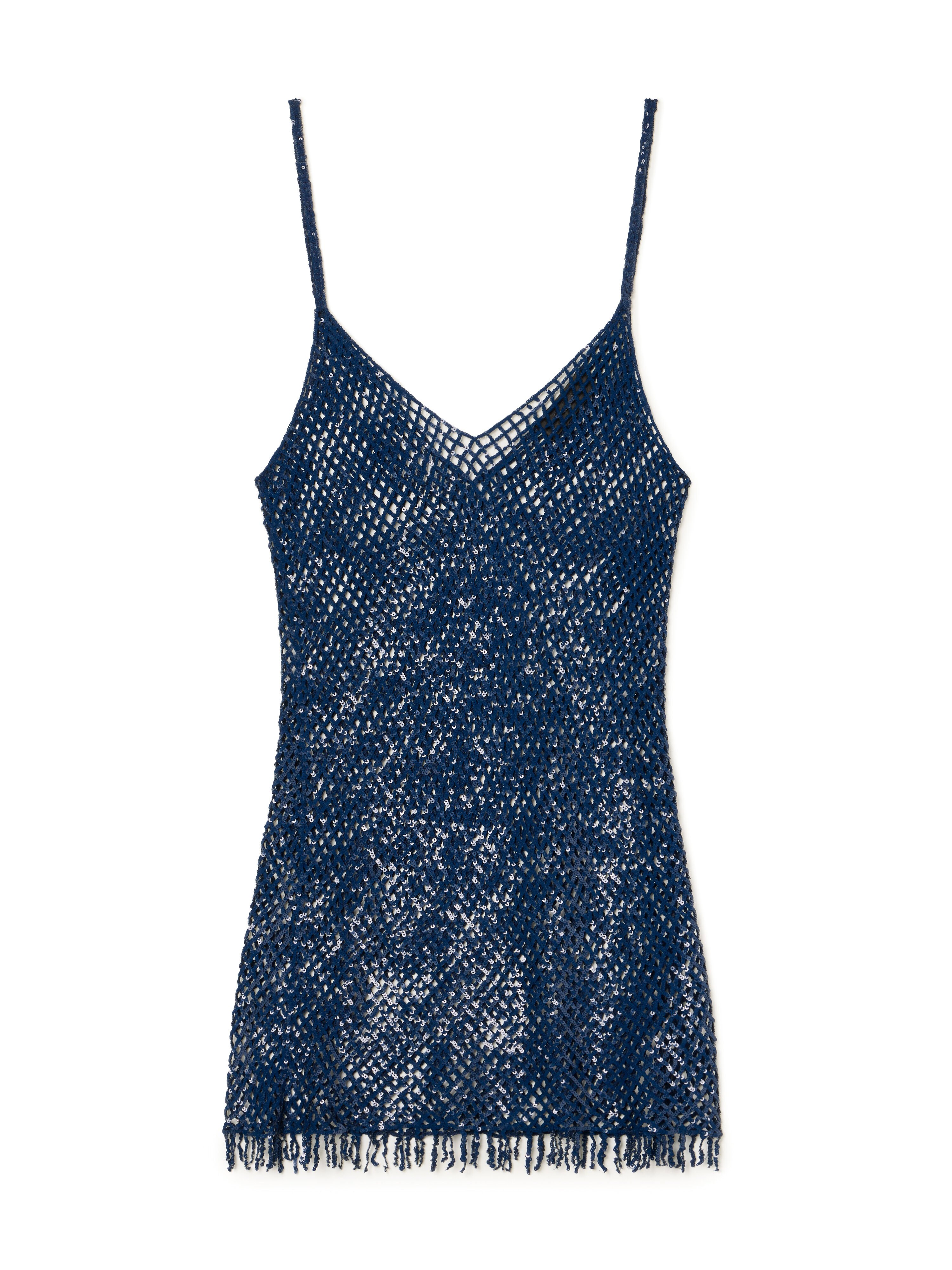 Alanui Nothing But Light Mini Dress Deep Blue LWDB024R26MAT001