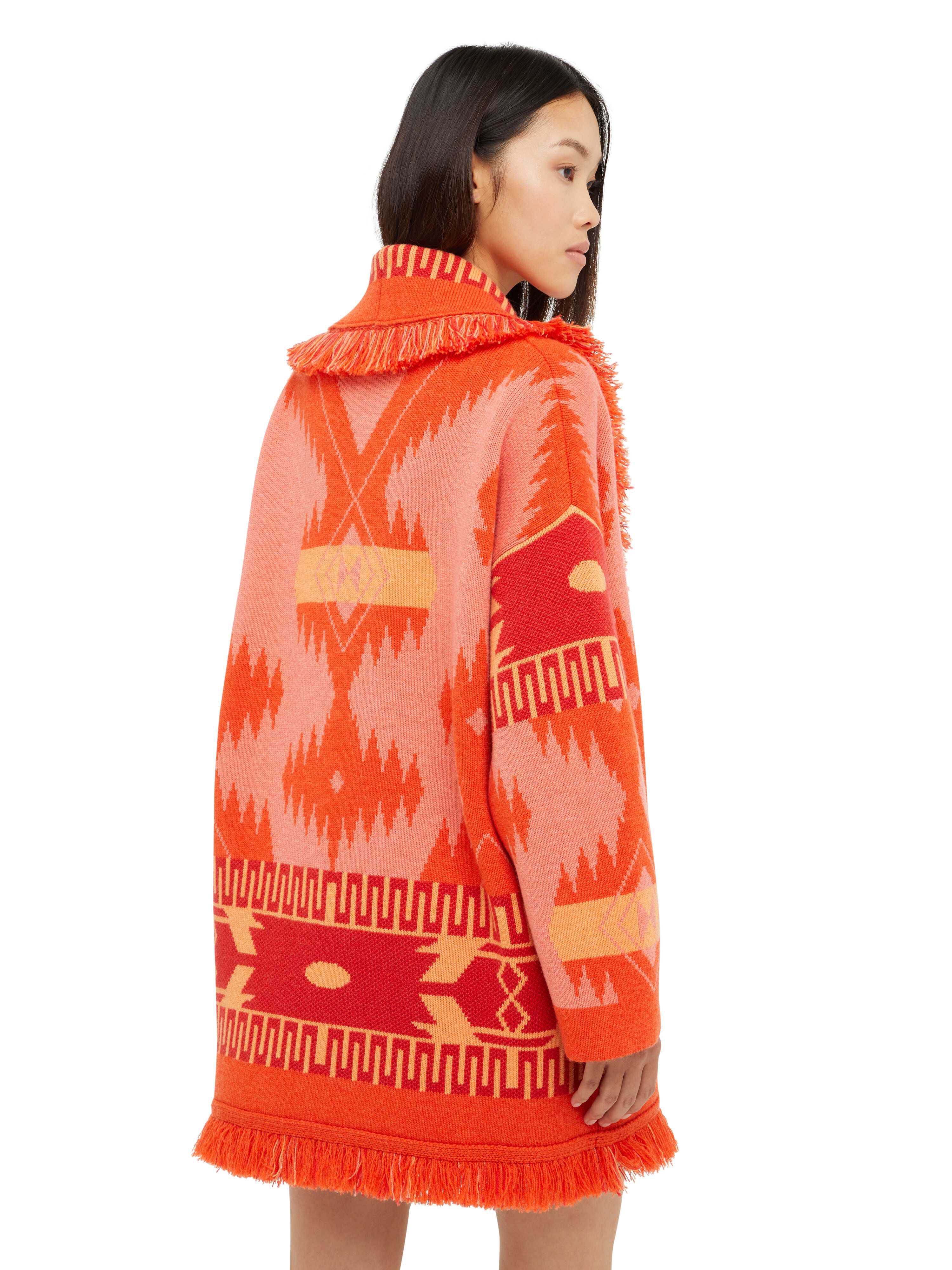 Alanui Icon Jacquard Cardigan Papaya-Sunset Orange LWHB064R24KNI001