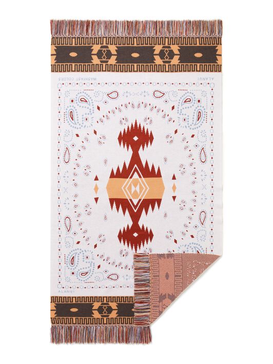 Alanui Bandana Jacquard Blanket Chalk-Marsala LWRO002R25KNI002