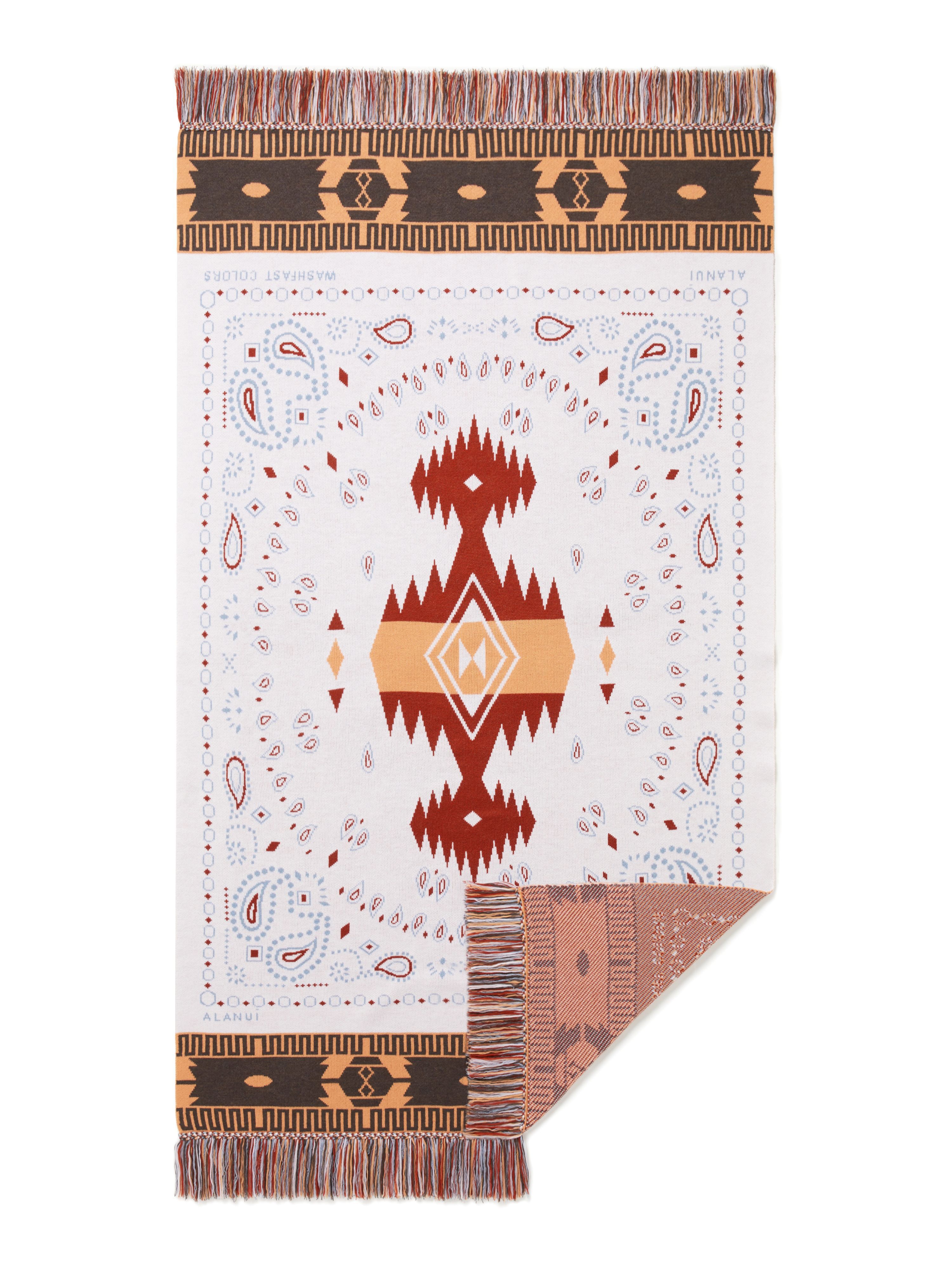 Alanui Bandana Jacquard Blanket Chalk-Marsala LWRO002R25KNI002