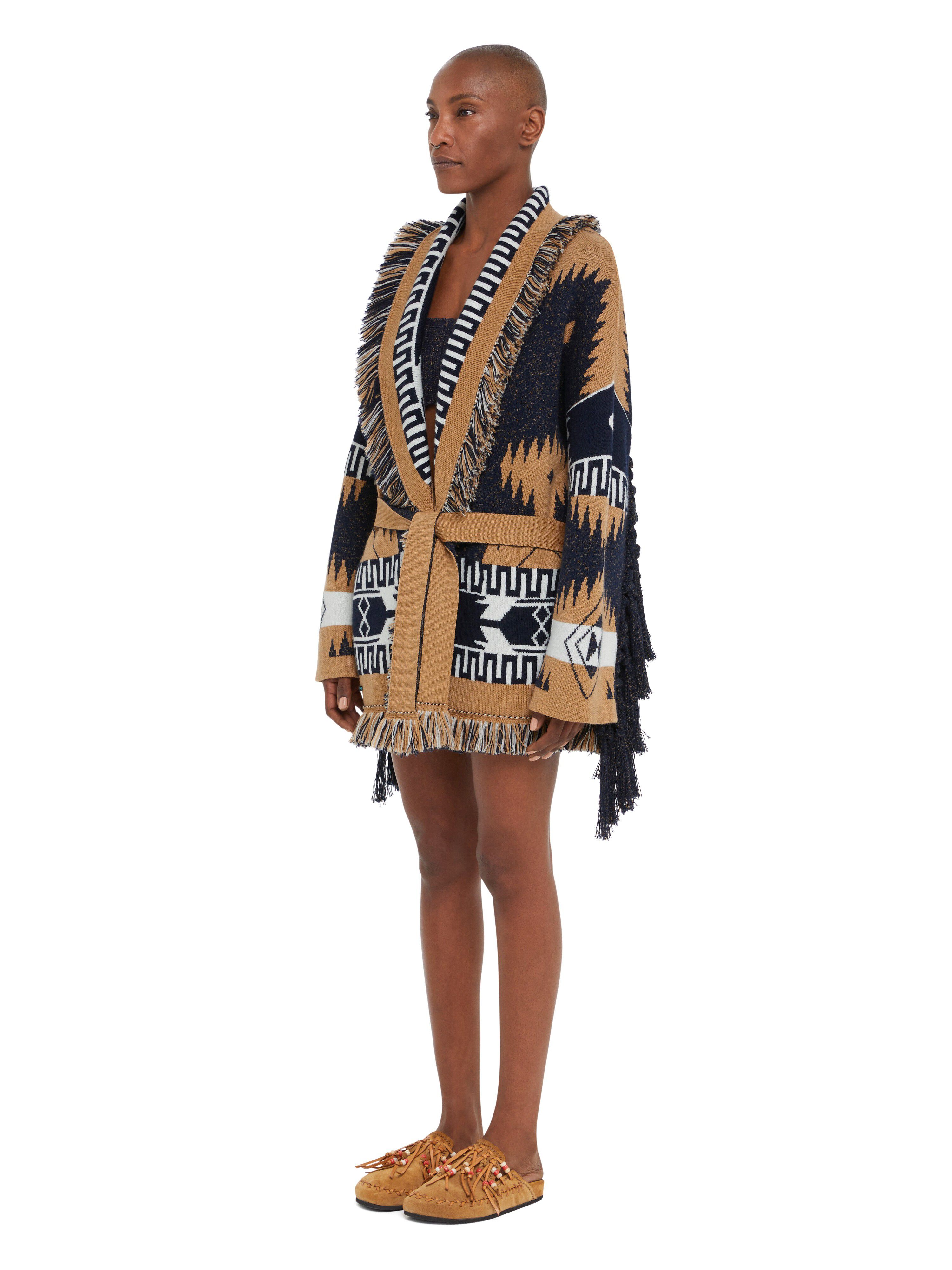 Alanui African Vibes Cardigan Deep Blue-Sand LWHB064R25KNI007