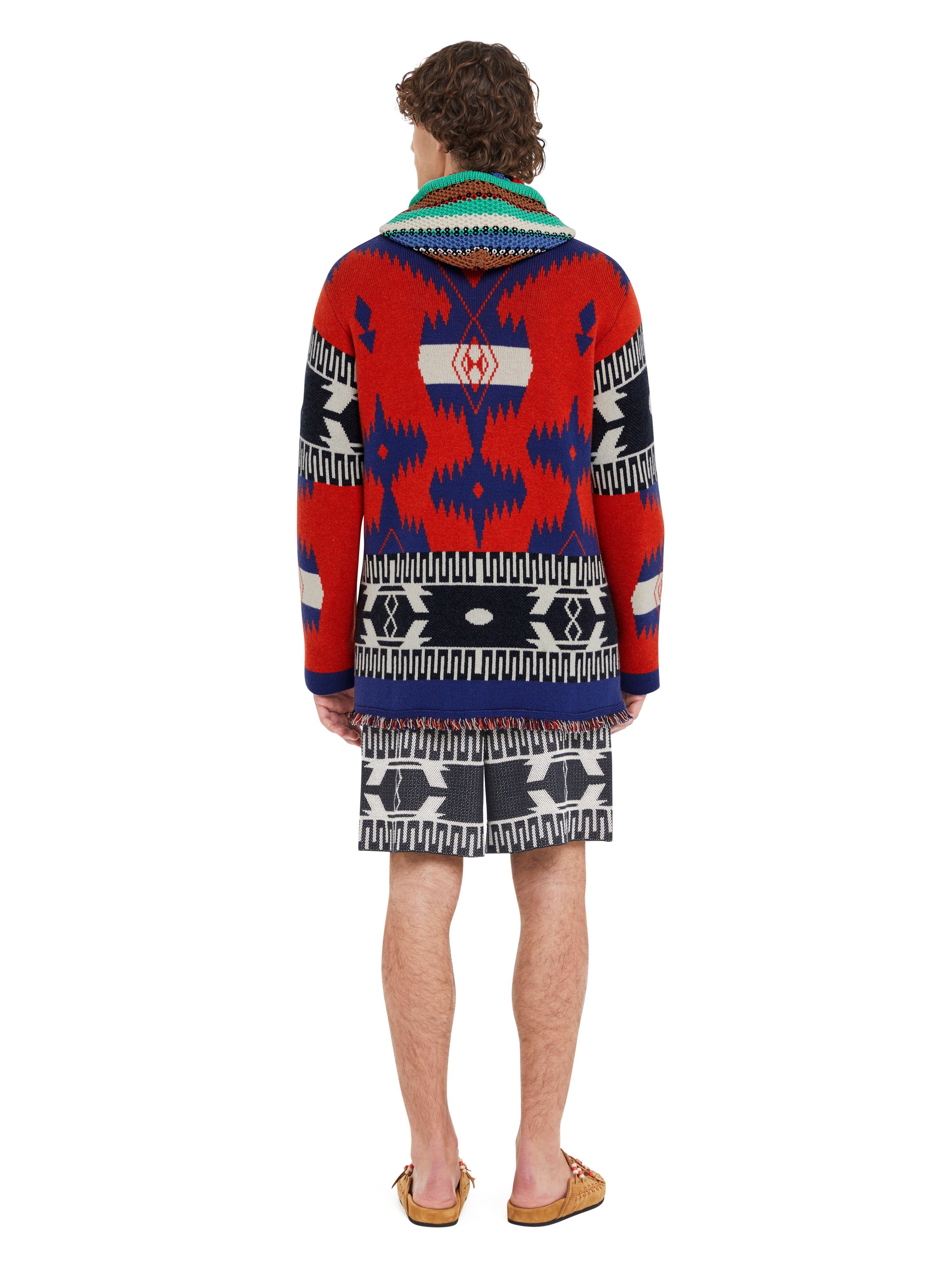 Alanui Icon Jacquard Cardigan Furnace-Indigo LMHB038R25KNI001