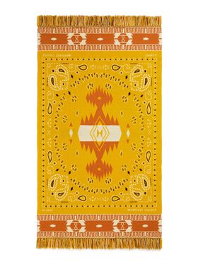 Alanui Bandana Jacquard Blanket Linseed-Cognac LWRO002R25KNI001