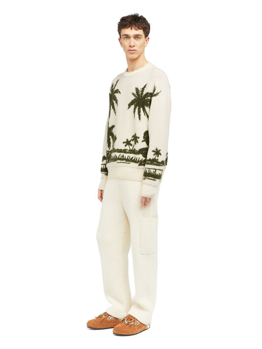Alanui Palm Grove Tales Sweater Ivory-Olive LMHE033E25KNI002