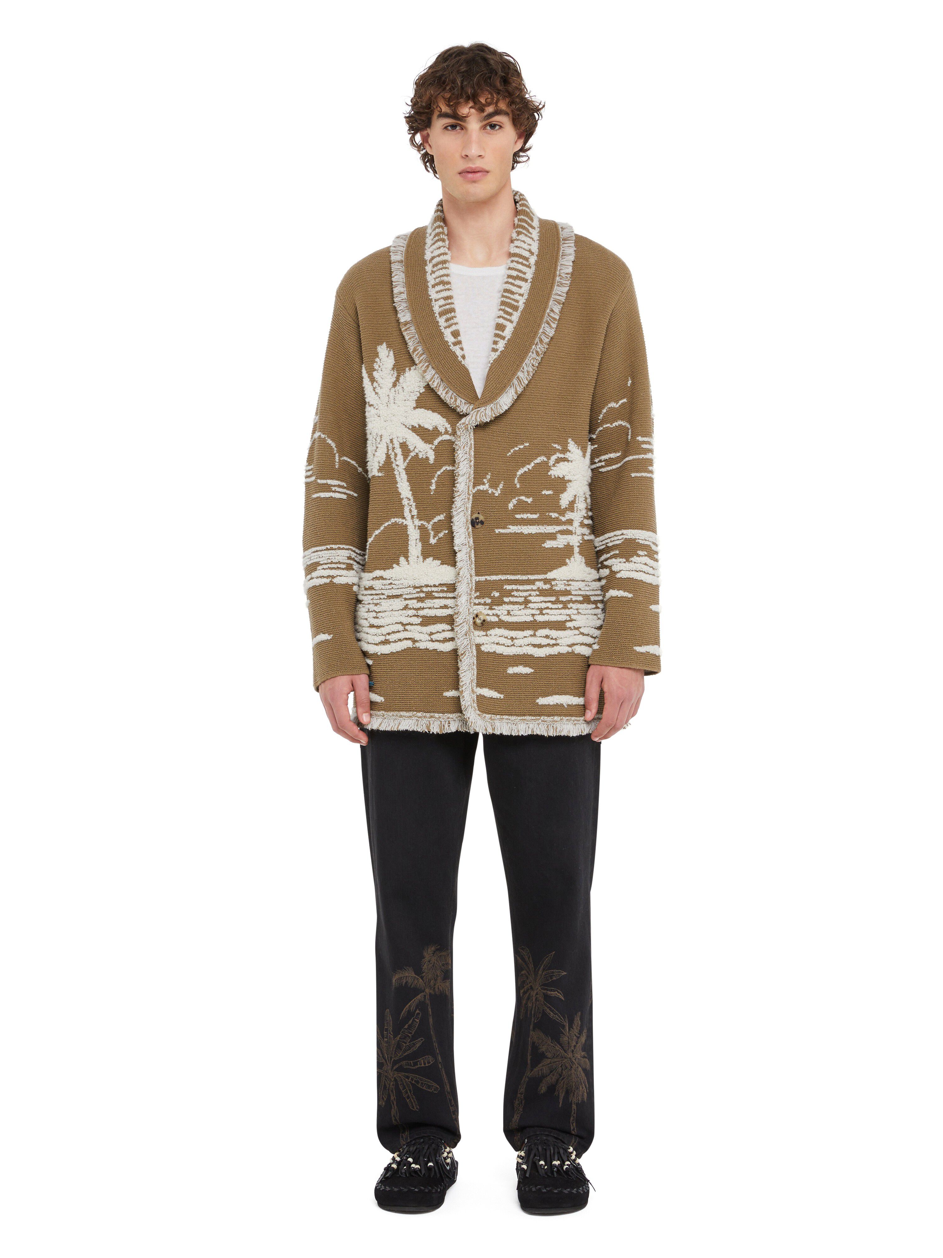 Alanui Beyond The Horizons Cardigan Khaki-White LMHB039R25KNI003
