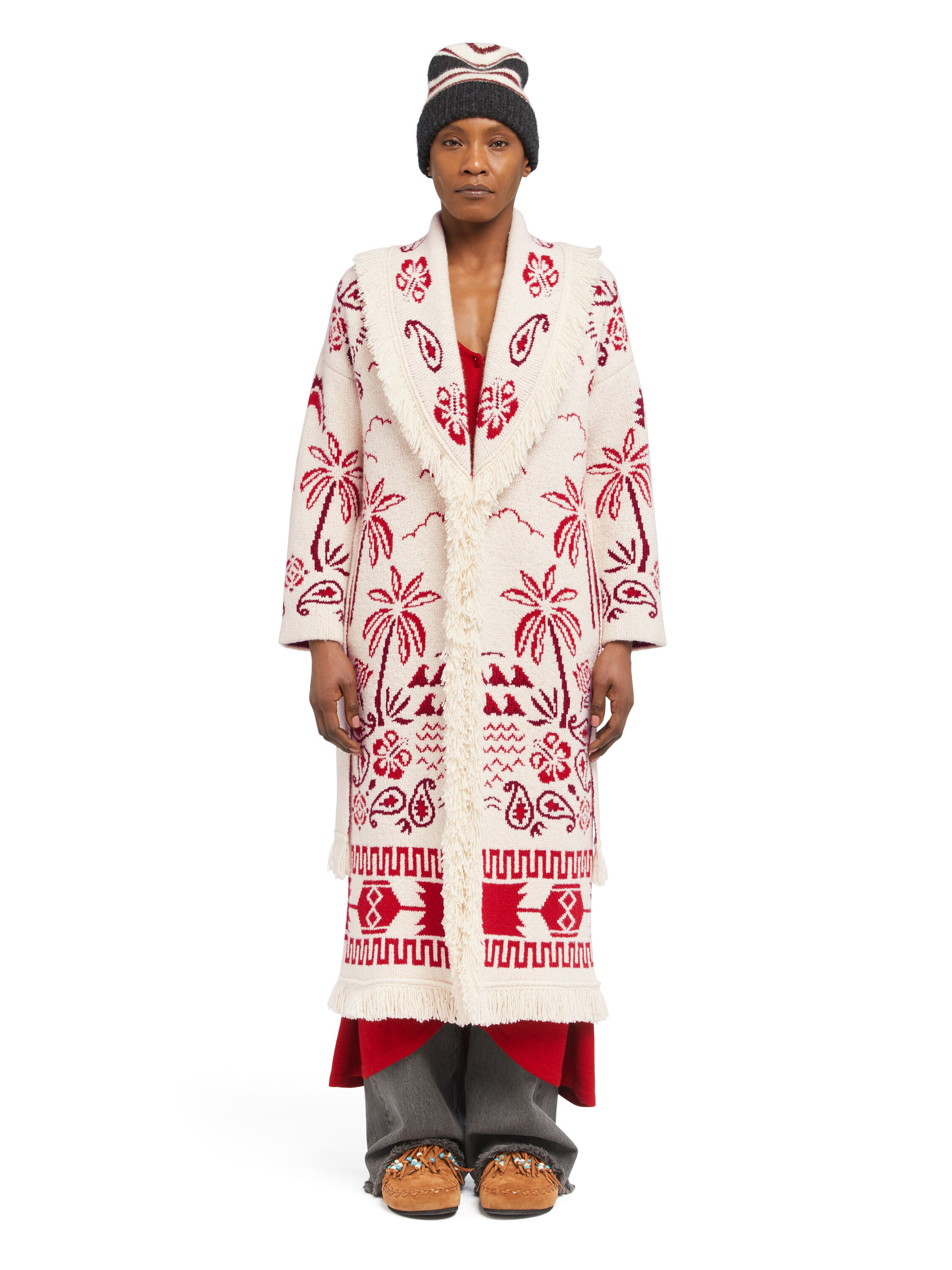 Alanui Glimpse Of Eden Coat Chalk-Ruby LWHQ003E25KNI002