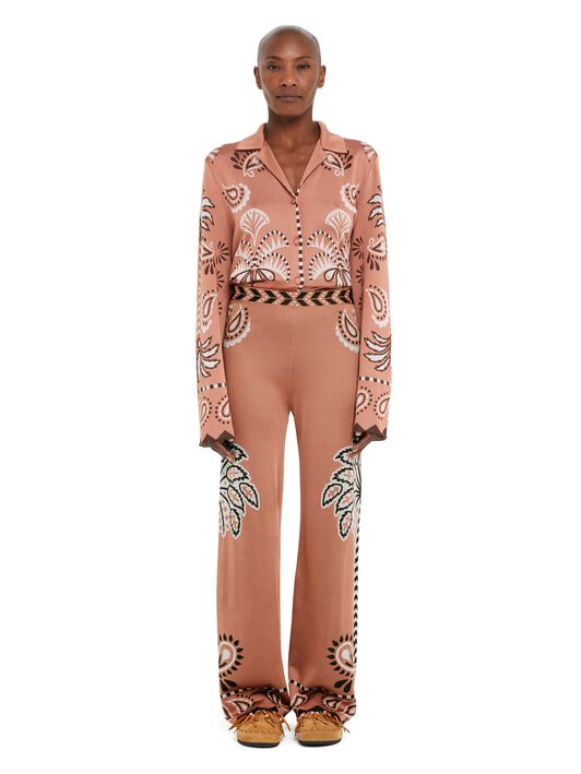 Alanui Wild Wonder Foulard Pants Terracotta-Peach LWHG016R25KNI002