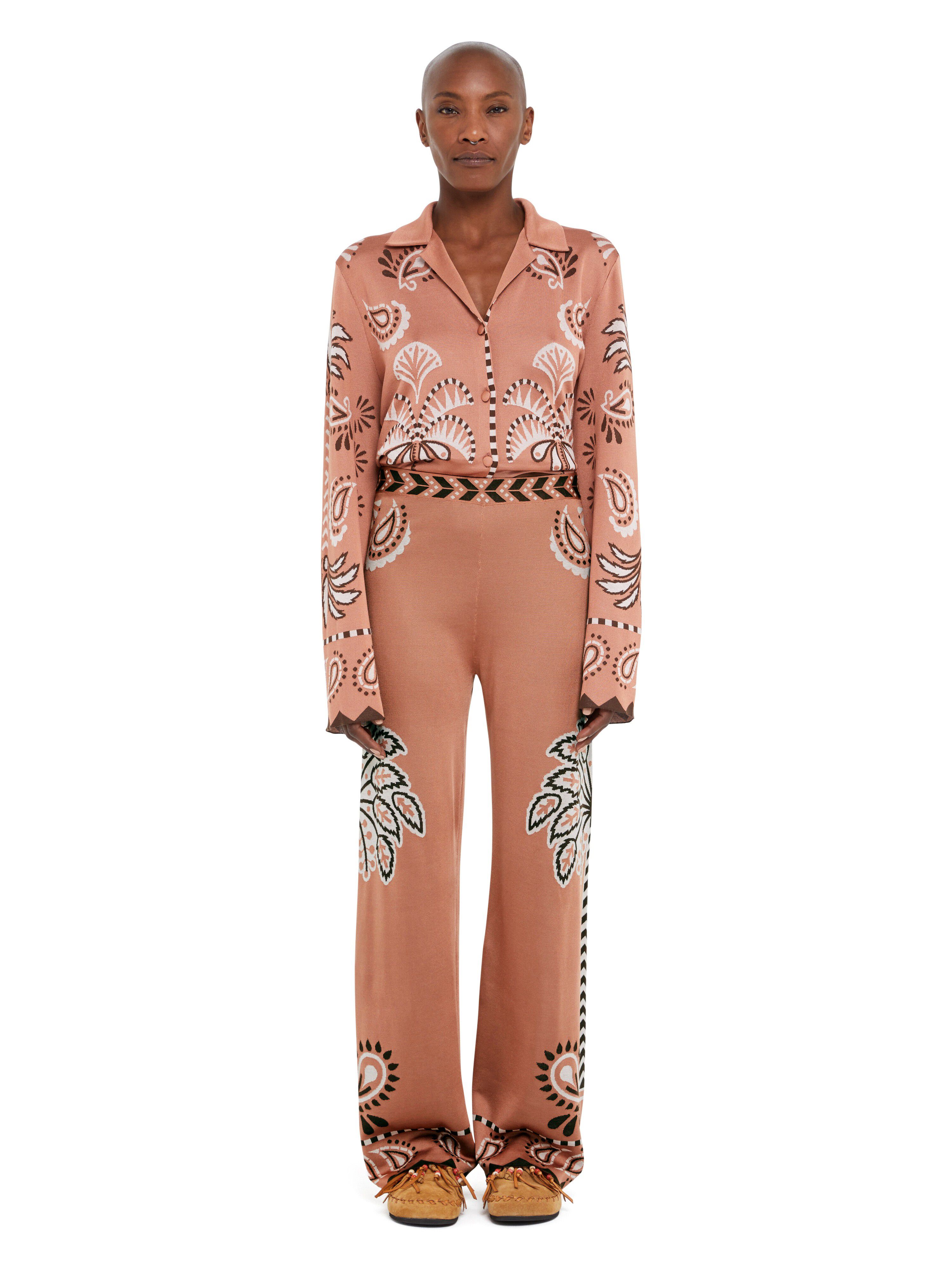 Alanui Wild Wonder Foulard Pants Terracotta-Peach LWHG016R25KNI002