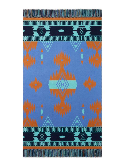 Alanui Icon Jacquard Blanket Linseed-Cognac LWRO002R25KNI001